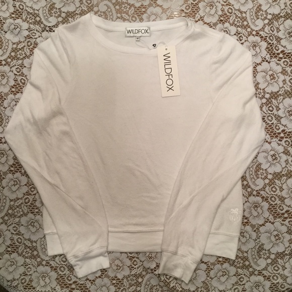 Wildfox Sweaters - Wildfox Round Neck Baggy Beach Jumper White Small